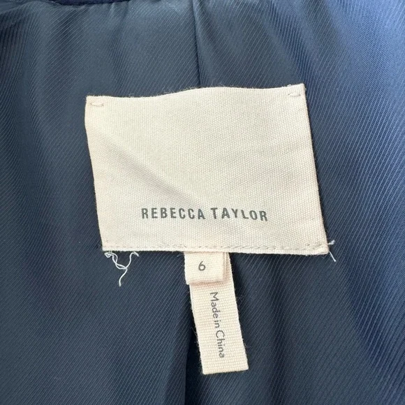 Rebecca Taylor asymmetric zipper car coat with faux fur collar. Size 6 - Picture 9 of 11